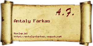 Antaly Farkas névjegykártya